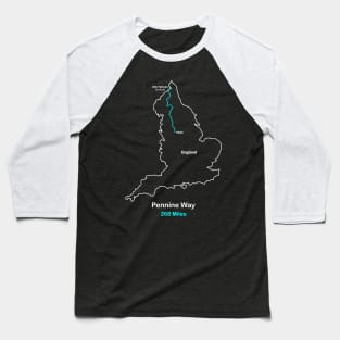 Pennine Way Route Map Baseball T-Shirt